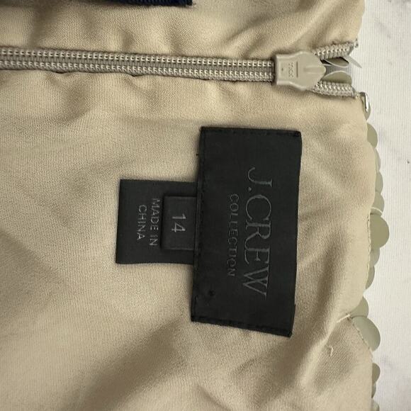 J.Crew Tie Shoulder Sequin Midi Dress Size 14 Beige Desert Canyon Sparkle - Picture 6 of 10